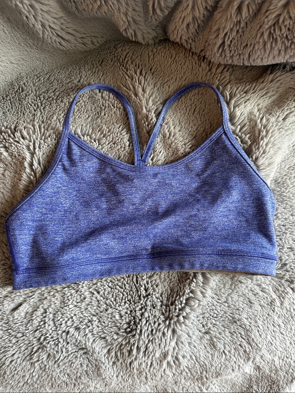 Seamless Heathered Blue Sports Bra - Women's Comfort Bralette